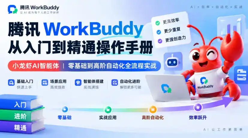 腾讯WorkBuddy从入门到精通操作手册｜小龙虾AI智能体，零基础到高阶自动化全流程实战【文档】-智云副业