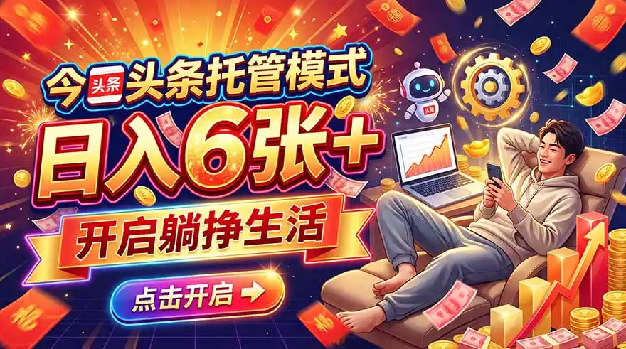今日头条AI托管模式,每天5分钟,最高月入5000+,操作超简单,零门槛-智云副业