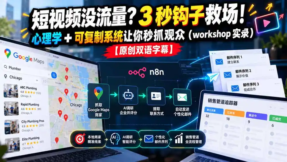 短视频没流量？3 秒钩子救场！心理学 + 可复制系统让你秒抓观众(workshop 实录-智云副业