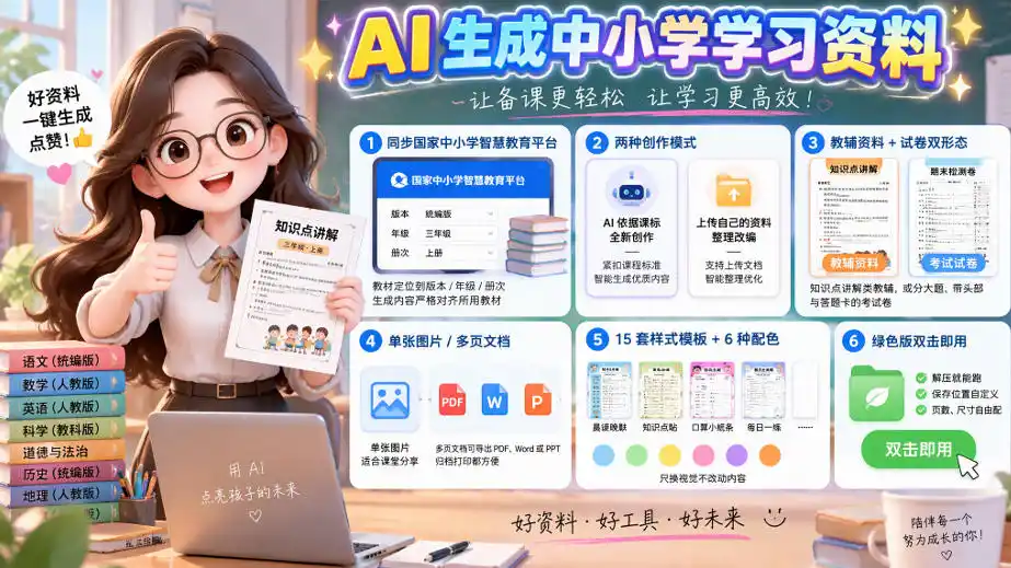 孩子的教辅别再乱买了：同步国家中小学智慧平台，AI一键生成图文教辅和试卷-智云副业
