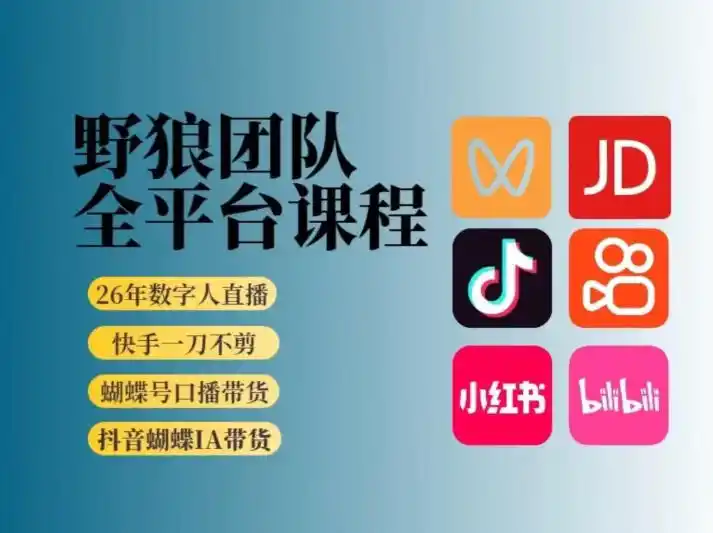 野狼团队2026新版全平台短视频带货教学，打开流量突破口，开始Ai带货(更新1016)-智云副业