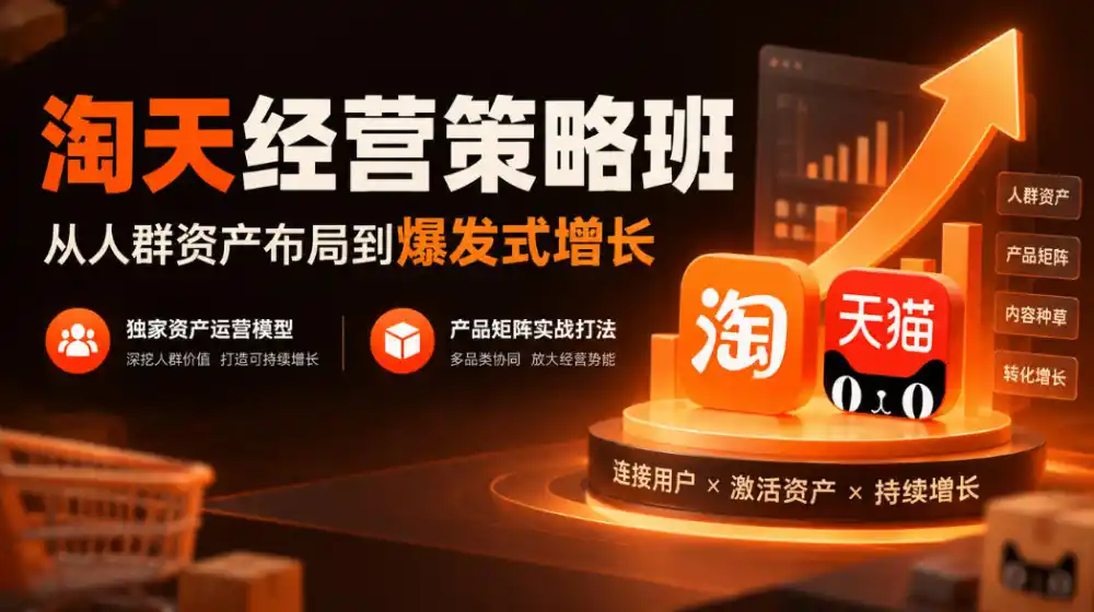 淘天经营策略班，从人群资产布局到爆发式增长，独家资产运营模型，产品矩阵实战打法(更新1019)-智云副业