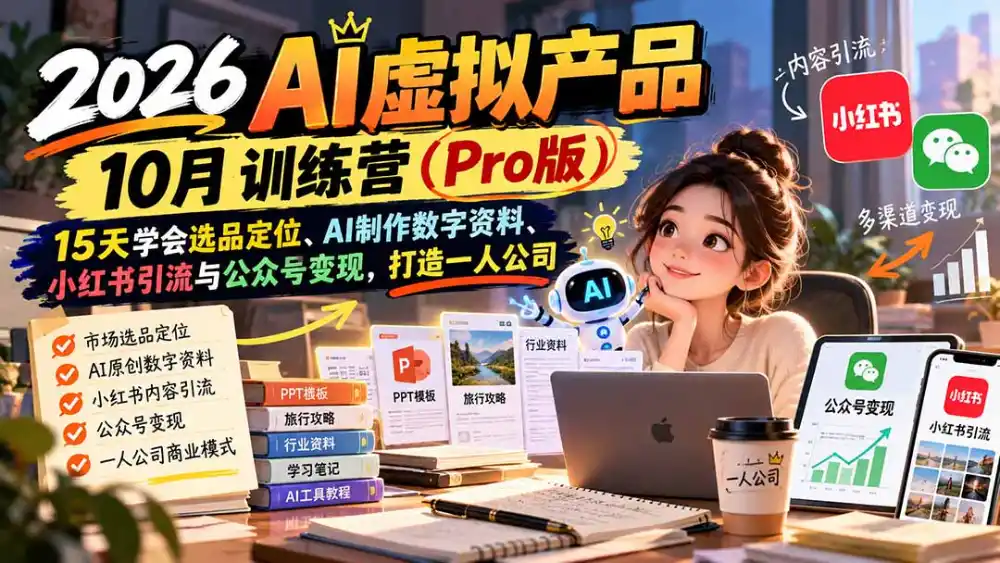 2026AI虚拟产品10月训练营(Pro版-智云副业