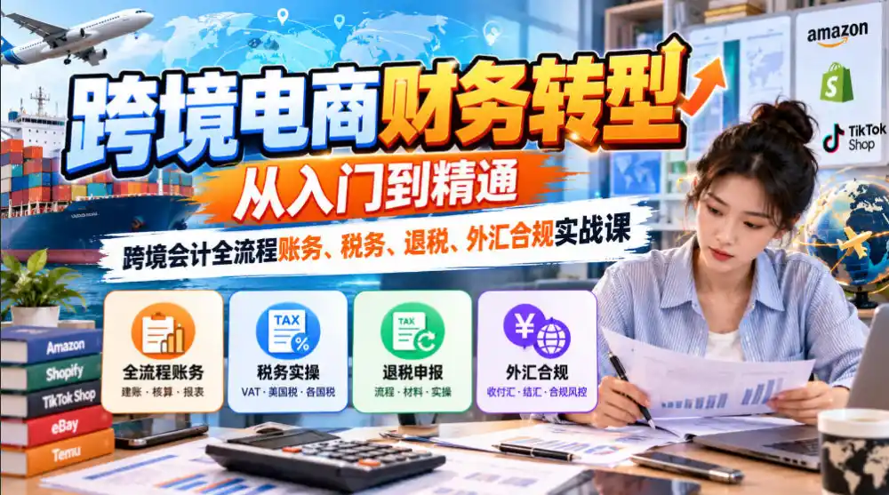 跨境电商财务转型：从入门到精通｜跨境会计全流程账务、税务、退税、外汇合规实战课-智云副业