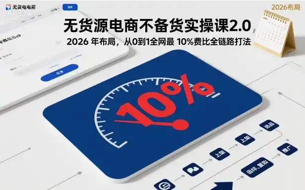 无货源电商不备货实操课2.0，2026年布局，从0到1全网最低10%费比全链路打法【更新261019】-智云副业