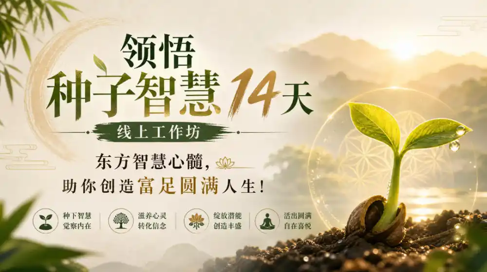 鹿大米领悟种子智慧14天线上工作坊，东方智慧心髓，助你创造富足圆满人生！-智云副业