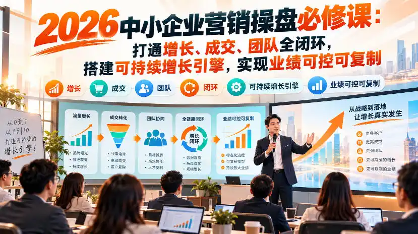 2026中小企业营销操盘必修课：打通增长、成交、团队全闭环，搭建可持续增长引擎，实现业绩可控可复制-智云副业